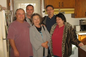 The five remaining brothers and sisters: Tim, Mary Lou and Cheryl Back row: Ken and Tony.