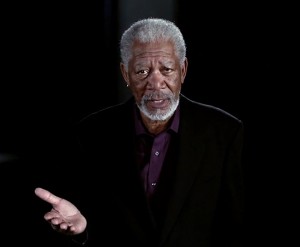 Morgan Freeman from the episode, "Did We Invent God?” He asks the question, “There are other intelligent creatures on the planet. Do they believe in God?” (Photo is a screen shot from “Through the Wormhole”)