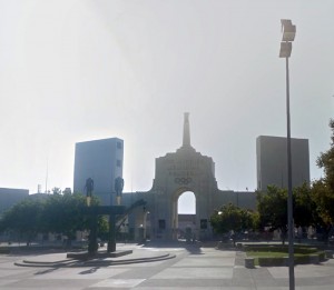 L.A. Coliseum, home to the USC Trojans, once was the home of the L.A. Rams. Remember them? (Google Maps)
