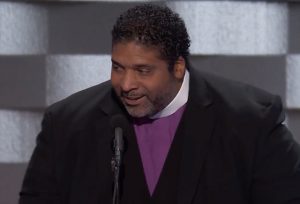 The Civil rights activist Reverend Dr. William Barber II spoke at the convention.