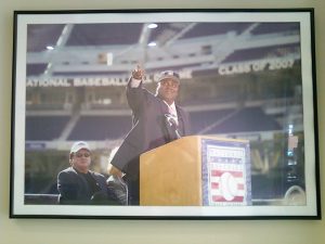 Tony Gywnn’s photo in the Petco Park Press Box (Tim Forkes)